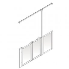 AKW Option Z 750 Shower Screen 1800mm Wide - Right Handed