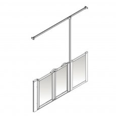 AKW Option Z 900 Shower Screen 1850mm Wide - Right Handed