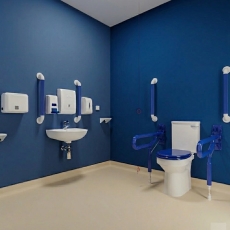 AKW Peninsular Close Coupled Doc M Pack Disabled Toilet