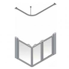 AKW Silverdale Clear Option A 900 Shower Screen 1000mm x 700mm - Right Handed