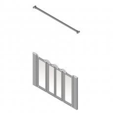 AKW Silverdale Clear Option NW 750 Wet Floor Shower Screen 1300mm Wide - Non Handed