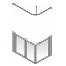 AKW Silverdale Frosted Option A 900 Shower Screen 1000mm x 700mm - Left Handed