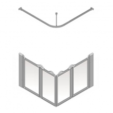 AKW Silverdale Frosted Option EW 900 Wet Floor Shower Screen 1000mm x 1000mm