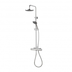 Aqualisa AQ Thermostatic Round Bar Mixer Shower with Fixed Head and Shower Kit - Chrome