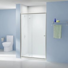 Aquashine Sliding Shower Door 1200mm Wide - 6mm Glass