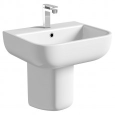 Arley 600 Basin and Semi Pedestal 520mm Wide - 1 Tap Hole