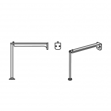 Armitage Shanks Washbasin 350mm High Support Leg with 355mm Length Support Arm Pair - Stainless Steel