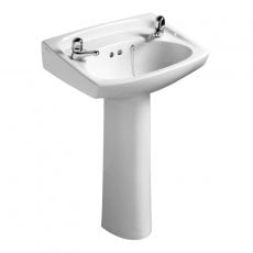 Armitage Shanks Royalex Basin with Full Pedestal 560mm Wide - 2 Tap Hole