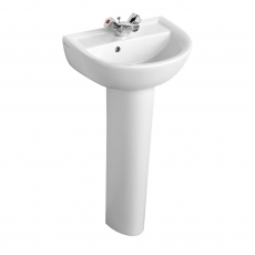 Armitage Shanks Sandringham 21 Basin with Full Pedestal 450mm Wide - 1 Tap Hole