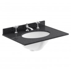 Bayswater Black Marble Top Furniture Basin 600mm Wide 3 Tap Hole