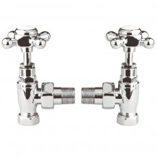 Bayswater Crosshead Angled Radiator Valves Pair Chrome