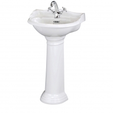 Bayswater Porchester Basin with Full Pedestal 500mm Wide 1 Tap Hole