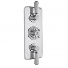 Bayswater Traditional Triple Concealed Shower Valve with Diverter White/Chrome