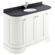 Bayswater Pointing White 4-Door Curved Vanity Unit 1200mm Wide (Excluding Basin)