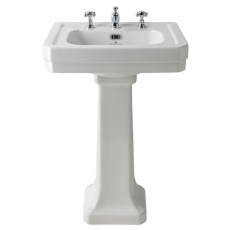 Bayswater Victrion Basin with Full Pedestal 550mm Wide 3 Tap Hole