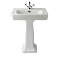 Bayswater Victrion Basin with Full Pedestal 640mm Wide - 1 Tap Hole
