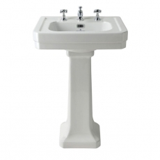 Bayswater Victrion Basin with Full Pedestal 550mm Wide 3 Tap Hole