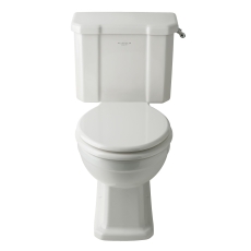 Bayswater Westcott Close Coupled Toilet Soft Close Seat with Brushed Brass Seat Hinges