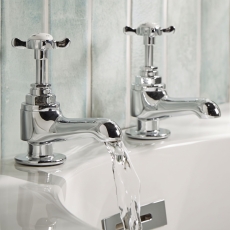 Bristan 1901 Bath Pillar Taps with Ceramic Disc Valves - Chrome