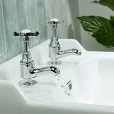 Bristan 1901 Vanity Basin Pillar Taps with Ceramic Disc Valves - Chrome