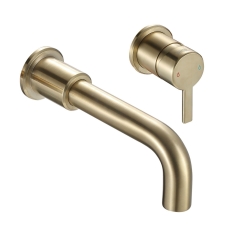 Bristan Altum Basin Mixer Tap Wall Mounted - Brushed Brass