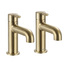 Bristan Altum Basin Taps Pair Pillar Mounted - Brushed Brass