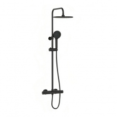 Bristan Buzz Thermostatic Bar Mixer Shower with Shower Rigid Riser Kit and Fixed Head - Black