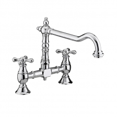 Bristan Colonial Bridge Kitchen Sink Mixer Tap Dual Handle - Chrome