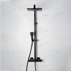 Bristan Craze Bar Mixer Shower with Shower Rigid Riser Kit and Fixed Head - Black