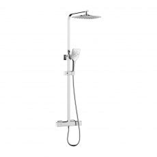 Bristan Craze Thermostatic Bar Mixer Shower with Shower Rigid Riser Kit and Fixed Head - Chrome