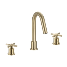 Bristan Cruzar 3-Hole Basin Mixer Tap Deck Mounted - Brushed Brass