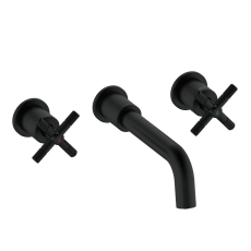Bristan Cruzar 3-Hole Basin Mixer Tap Wall Mounted - Black