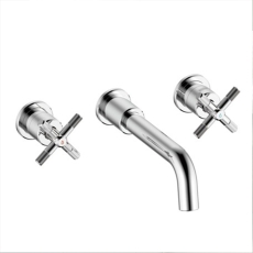 Bristan Cruzar 3-Hole Bath Filler Tap Wall Mounted - Chrome