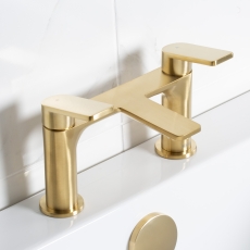 Bristan Frammento Bath Filler Tap Pillar Mounted - Brushed Brass