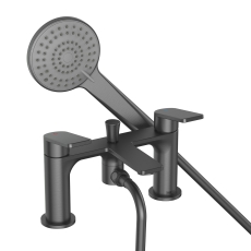 Bristan Frammento Bath Shower Mixer Tap Pillar Mounted - Gun Metal