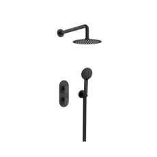 Bristan Frammento Dual Concealed Mixer Shower with Shower Kit and Fixed Head - Black