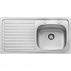Bristan Inox 1.0 Bowl Kitchen Sink LH Drainer 2 Tap Hole 930mm L x 480mm W - Stainless Steel