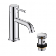 Bristan Molida Eco Start Basin Mixer Tap with Clicker Waste - Chrome
