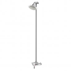 Bristan Opac Mini Thermostatic Exposed Mixer Shower with Rigid Riser Kit and Fixed Head - Chrome