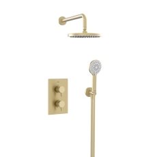 Bristan Prism Dual Concealed Mixer Shower with Shower Kit and Fixed Head - Brushed Brass