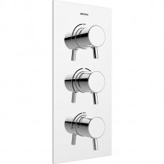 Bristan Prism Thermostatic Recessed Triple Control Shower Valve with Two Integral Stopcocks - Chrome