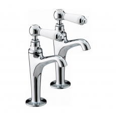 Bristan Renaissance High Neck Kitchen Sink Taps Pair - Chrome