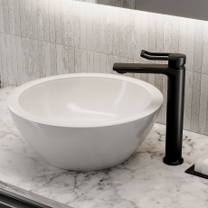 Bristan Saffron Eco Start Tall Basin Mixer Tap with Clicker Waste - Black