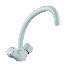 Bristan Value Club Budget Mono Kitchen Sink Mixer Tap Dual Handle - White