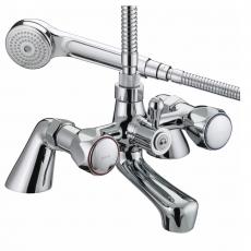 Bristan Value Club Bath Shower Mixer Tap with Metal Heads - Chrome Plated
