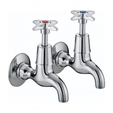 Bristan Value Crosshead Top Bib Taps - Chrome Plated
