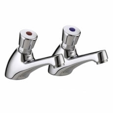 Bristan Value Timed Flow Basin Taps Pair - Chrome