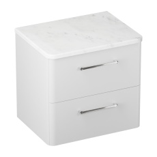 Britton Camberwell 600mm Wall Hung Countertop Vanity Unit with Carrara Marble Effect Worktop