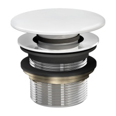 Britton Unslotted Press Top Bath Waste with ClearStone Cover Chrome