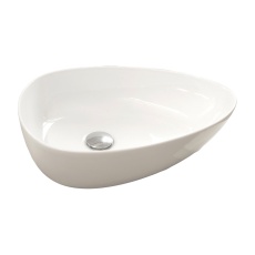 Britton Pebble Gloss White Countertop Basin 470mm x 350mm